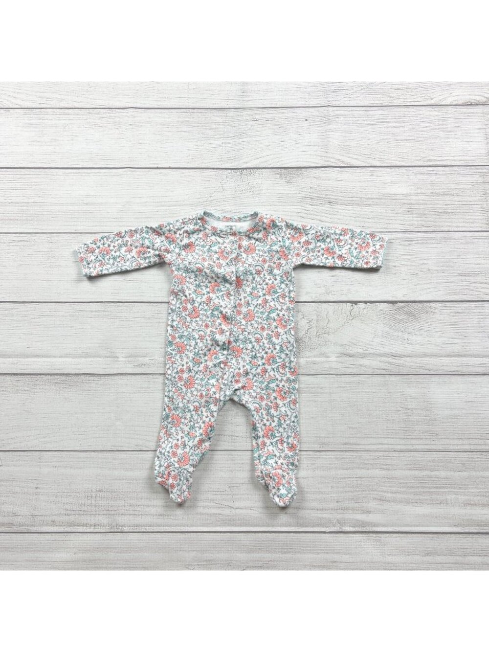Carter's Baby Girl Floral Footed Pajamas Long Sleeve Sleepwear 0-3 Months